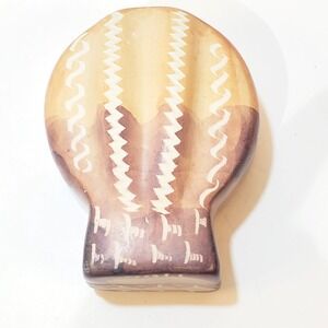 Handcarved African Soapstone Trinket Box Etched Outer Shell Shaped Kenya 4"